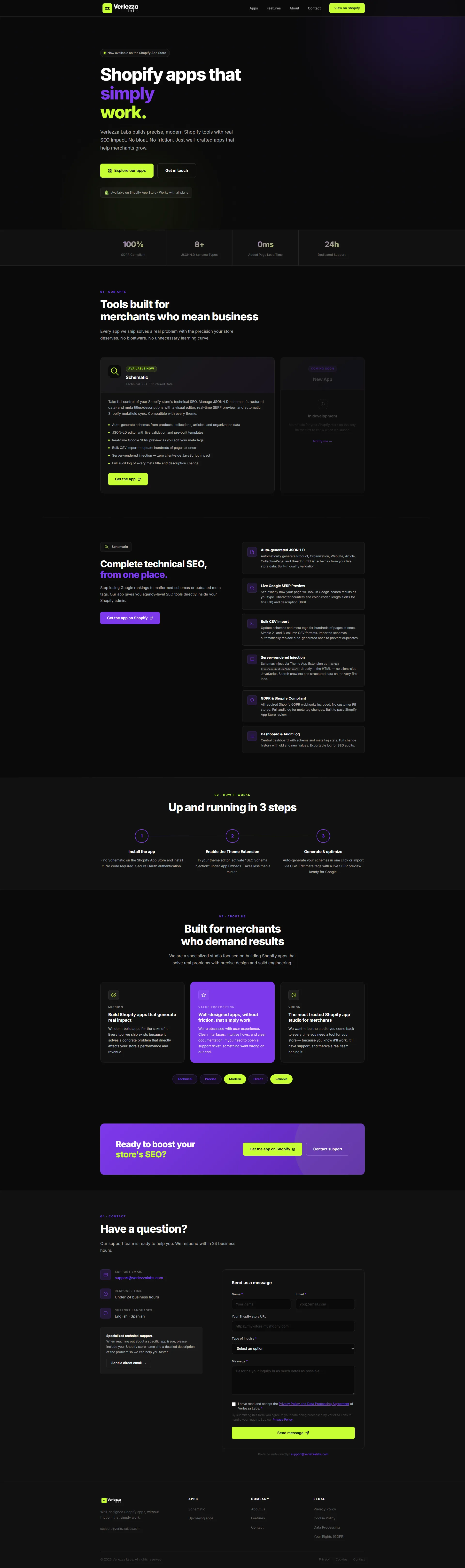 Verlezza Labs — desktop